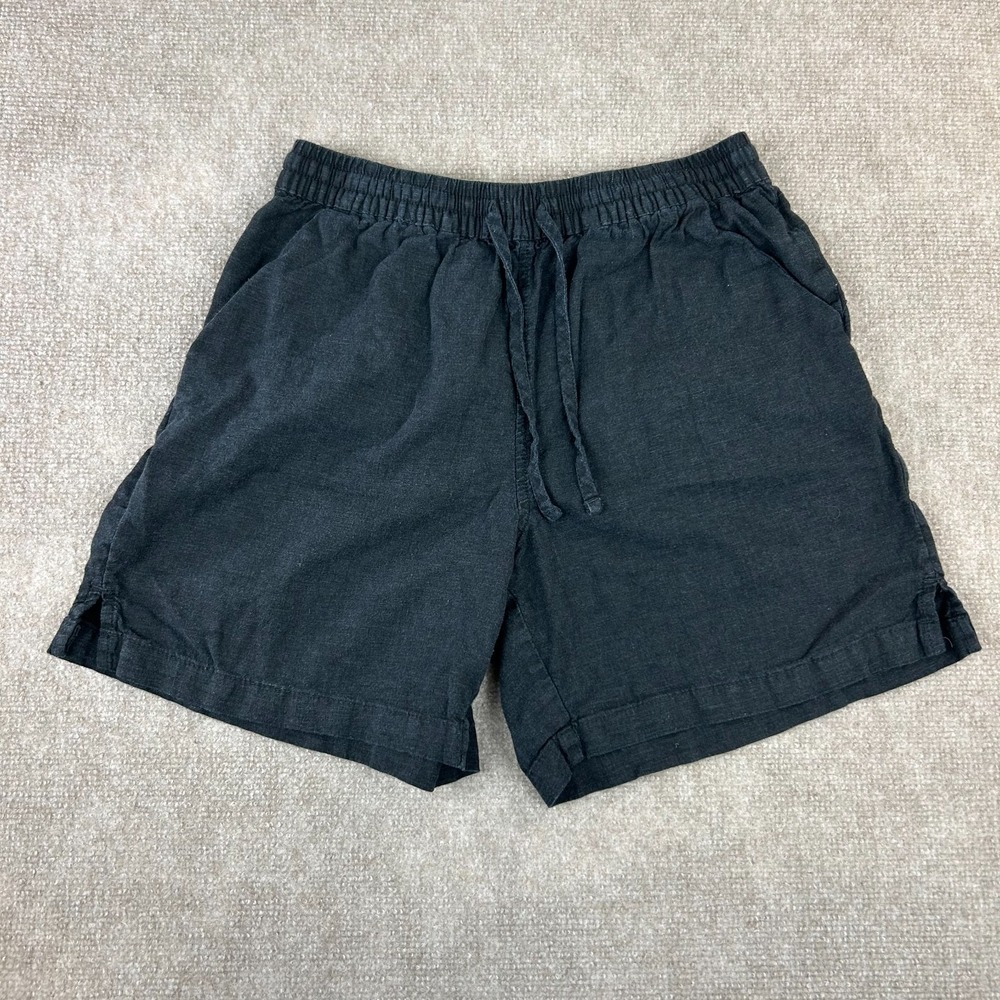 Gloria Vanderbilt Missy Senora Shorts Womens Small Black Side Slit Elastic Waist